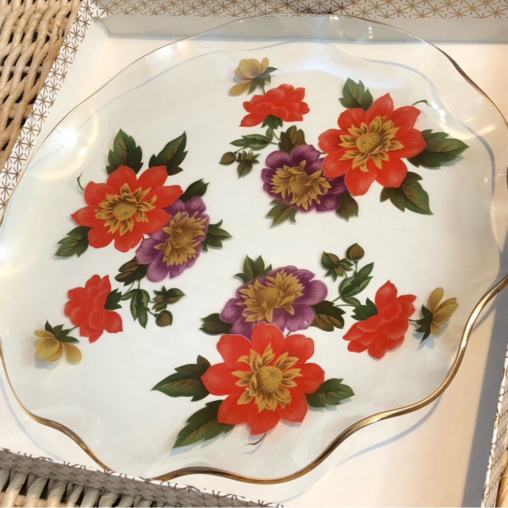 Vintage 60's Pansy Florals Tray - New in Box -  Collectible - Serving - Gift